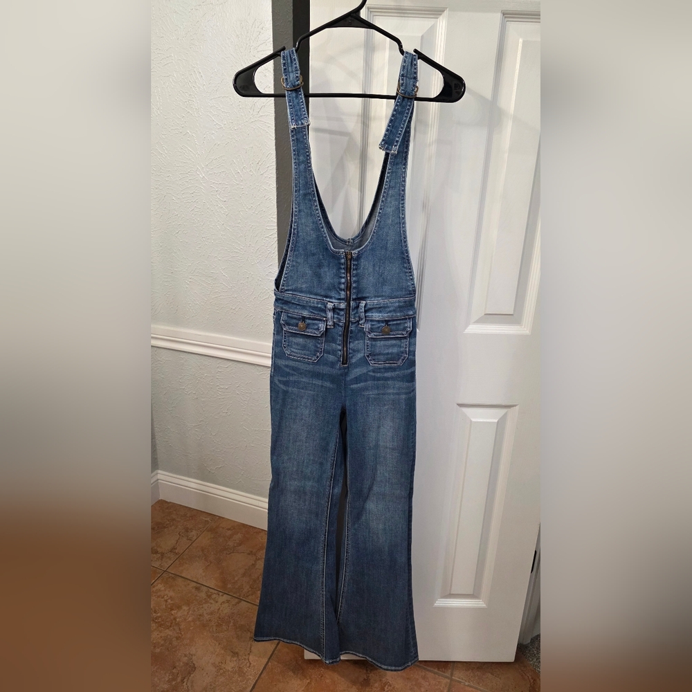 Denim Flare Overalls for Women